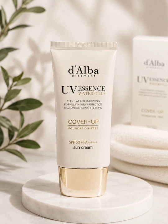 D’Alba UV Essence Waterfull+ Cover-Up Sun Cream SPF50+ PA++++, 50 ml