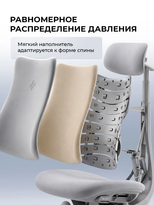 Офисное кресло эргономичное LiberNovo Omni / массаж спины / 4D-подлокотник