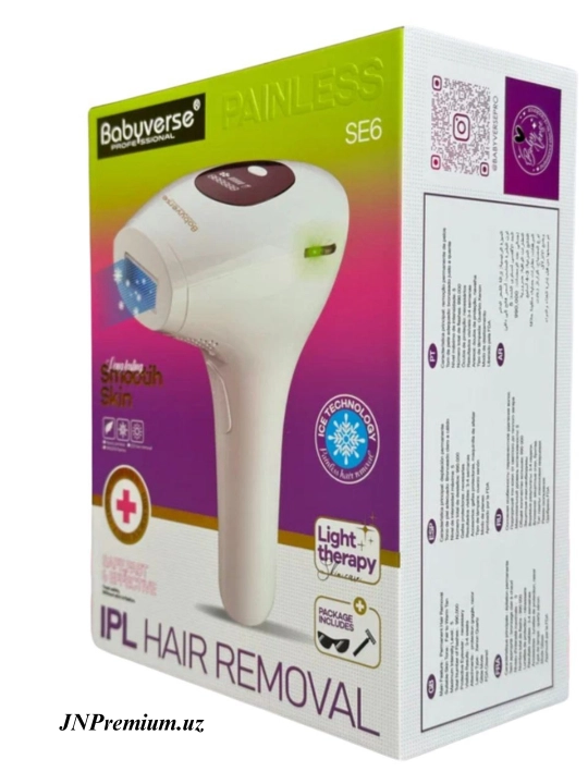 Babyverse Professional fotoepilyator, yuz va tana uchun, sovutish effektiga ega