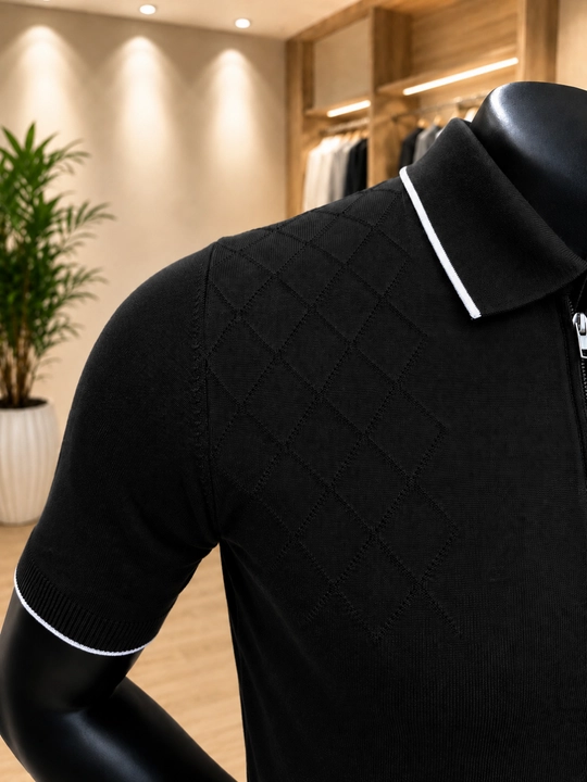 Erkaklar uchun qisqa yengli yashin tezlikli polo, yoqali polo futbolkasi