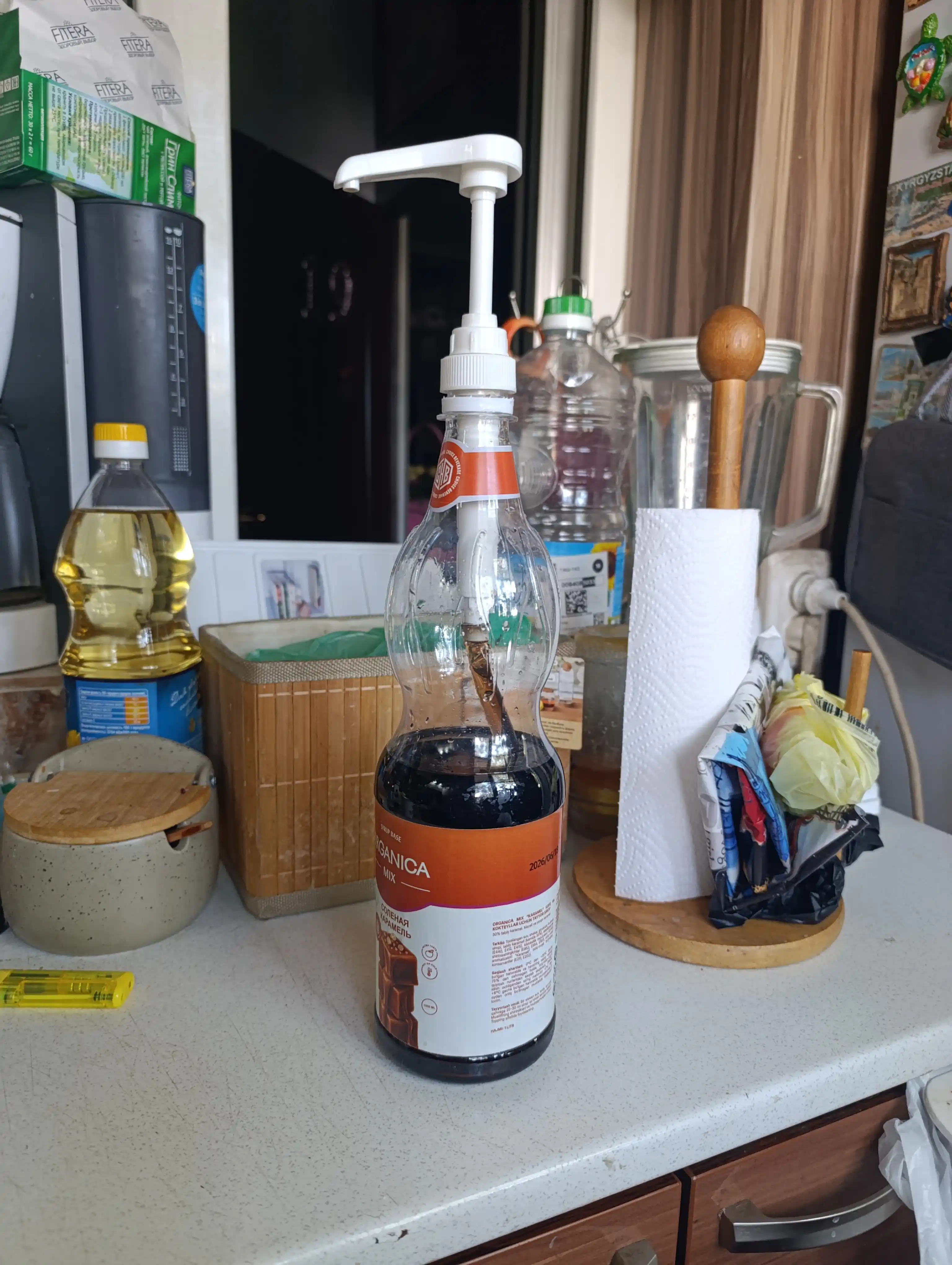 Naychali dozator, siroplar, sous uchun dispenser, suyuqlik uchun pompa