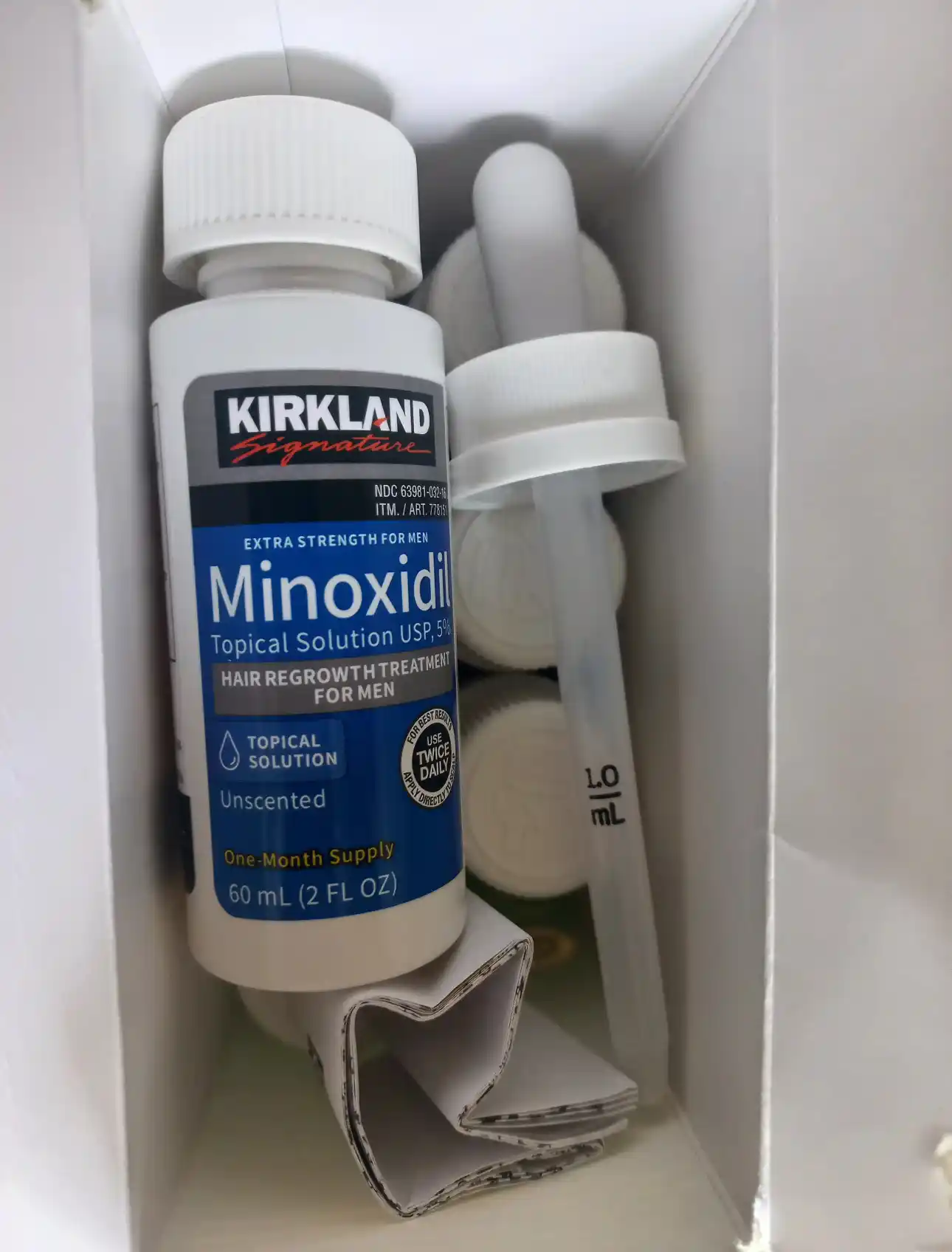 Soch va soqol o'stirish uchun minoksidil 5%, 60 ml, mezaroller, pipetka 