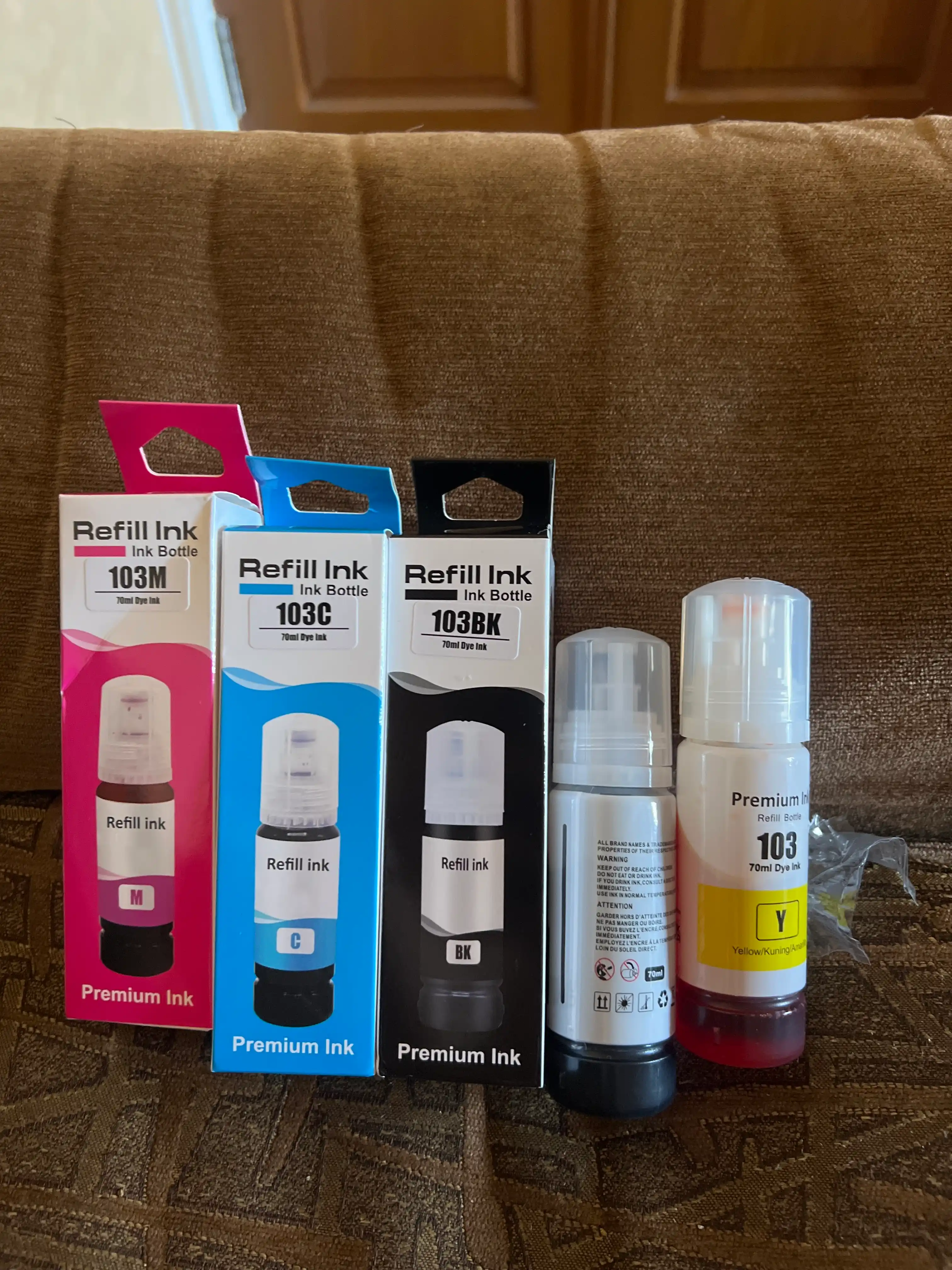 Siyoh Epson 103, l3150, l3250, 103 EcoTank printer bo'yog'i, 4 rang + 1 qora sovga