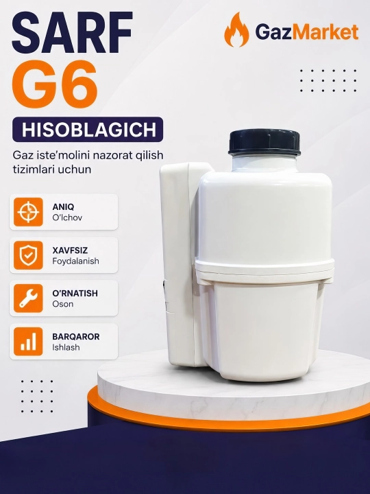 SARF G6 GPRS gaz hisoblagich IP54 tabiiy gaz uchun aqlli gaz sarf hisoblagichi