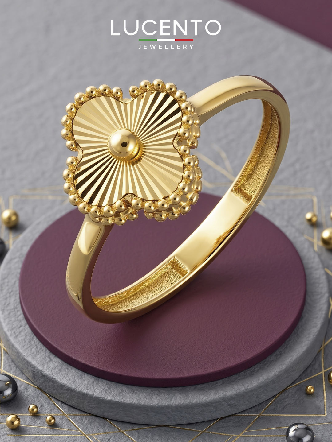 Золотое кольцо LUCENTO JEWELLERY 585 пробы - 