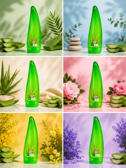 Aloe Vera 99% geli, 120 ml, teri uchun namlantiruvchi, tinchlantiruvchi va sovutuvchi gel - 