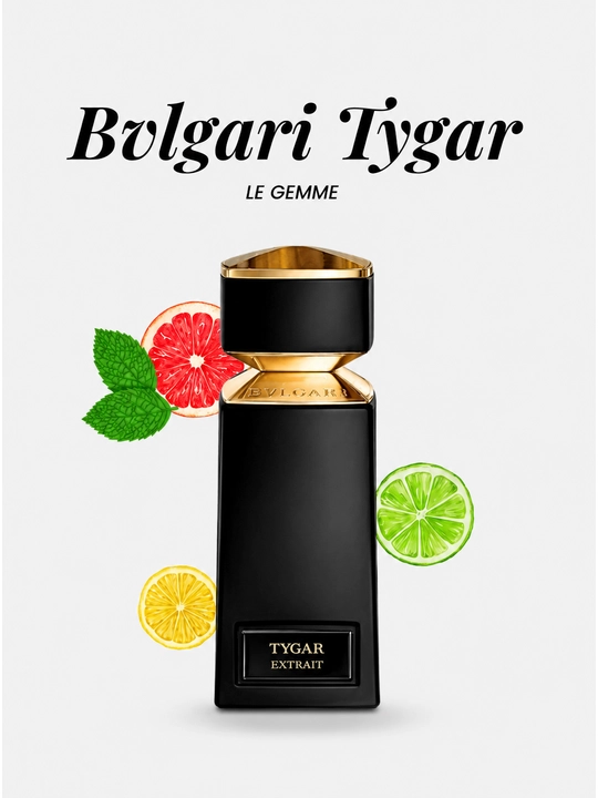 Le Gemme Tygar Bvlgari для мужчин, грейпфрут, имбирь, амброксан ноты, экстракт духов