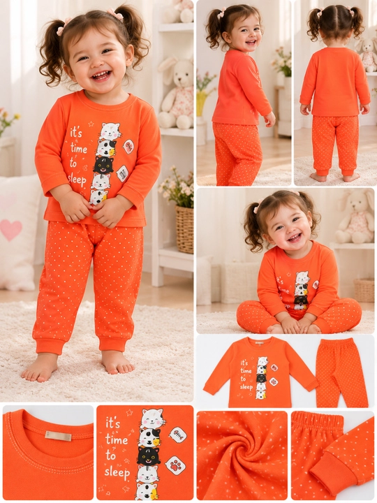 Qizchalar uchun interlok pijama,92% paxta, 8% laykra, 74–98