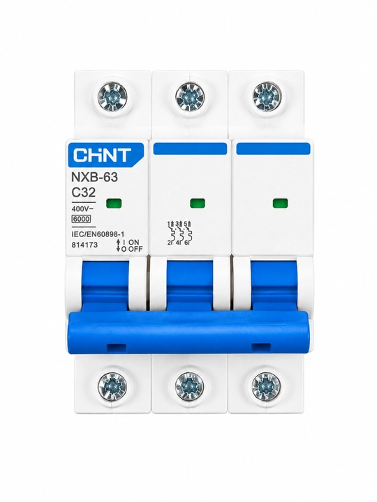 Автоматический выключатель CHINT NXB-63 C16, 16А, 1 полюс, 6кА, 3 шт