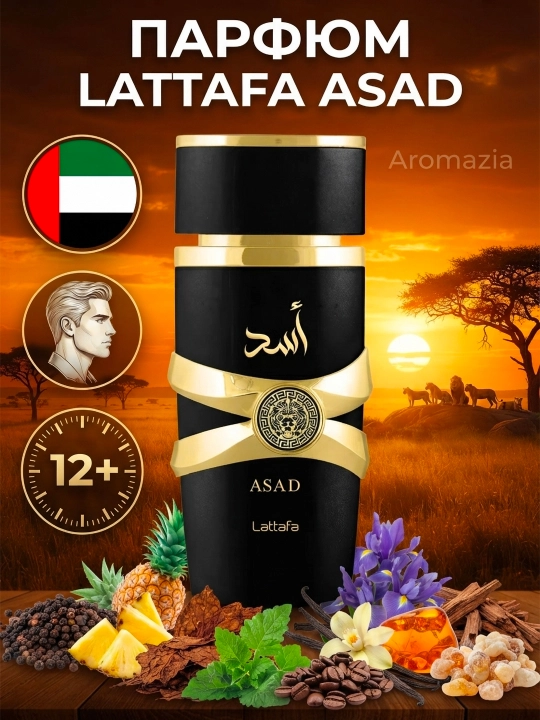 Lattafa Asad мужская парфюмерная вода, 100 мл, ОАЭ - 