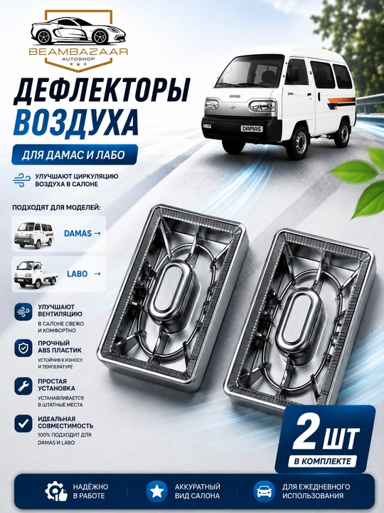 Chevrolet Damas / Labo uchun Mers W222 uslubidagi havo deflektorlari (2 dona / 4 dona) - 