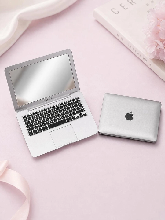 Зеркало компьютер MacBook, компактное карманное зеркальце для макияжа в ноутбуке - 