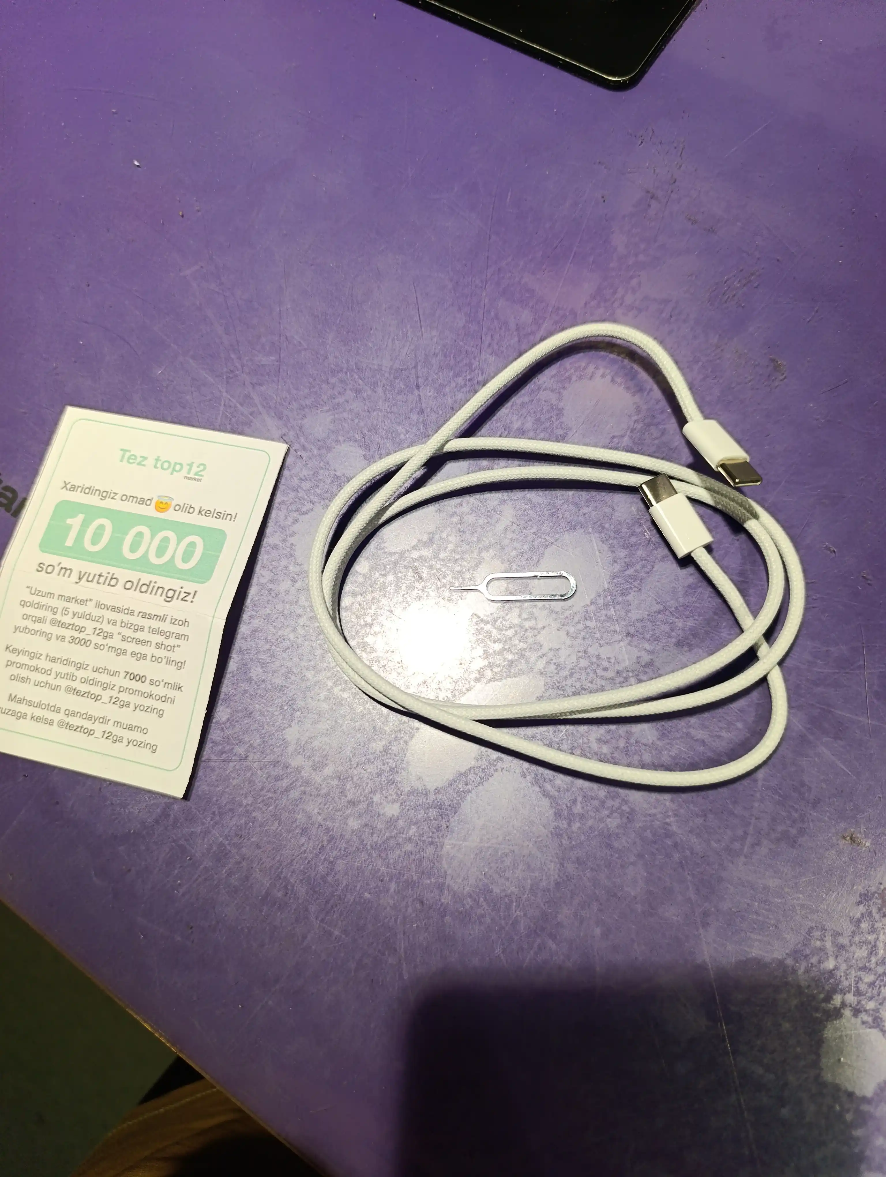 IPhone uchun Type-C to Type-C kabel 60W iPhone zaryadchik USB-C - iPhone 15,16 pro/pro max