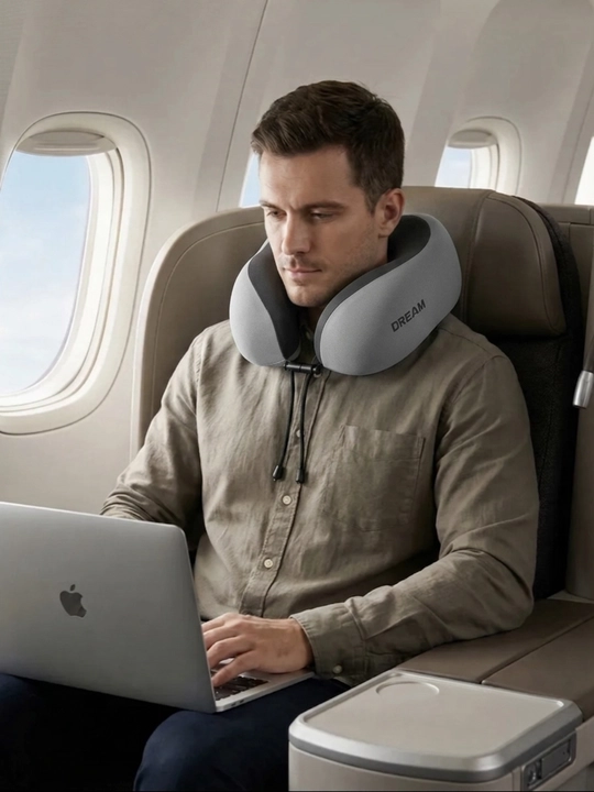 Memory Foam xotira effektiga ega bo‘yin yostiqchasi, sayohat uchun, xotira effekti bilan