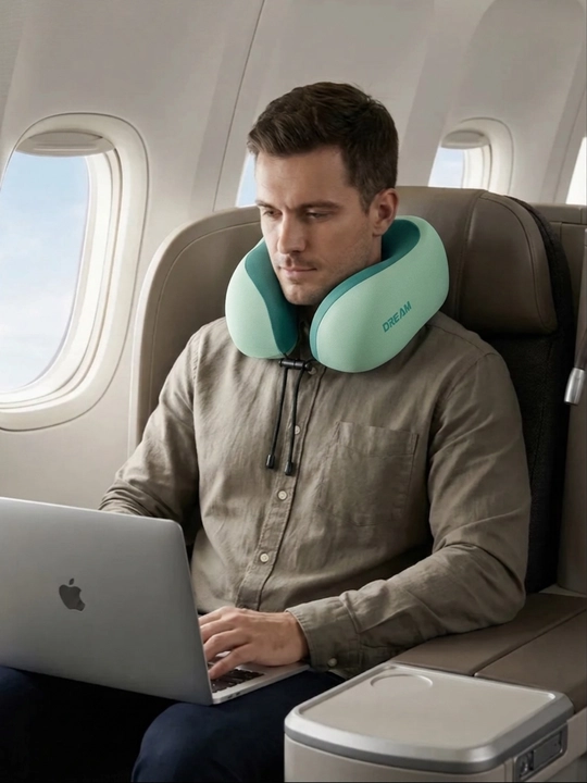 Memory Foam xotira effektiga ega bo‘yin yostiqchasi, sayohat uchun, xotira effekti bilan