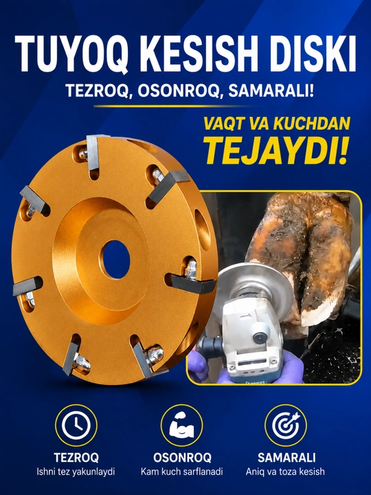 Professional 7 Tig‘li Tuyoq Kesish Diski – chorva mollari va chorva hayvonlari Uchun - 