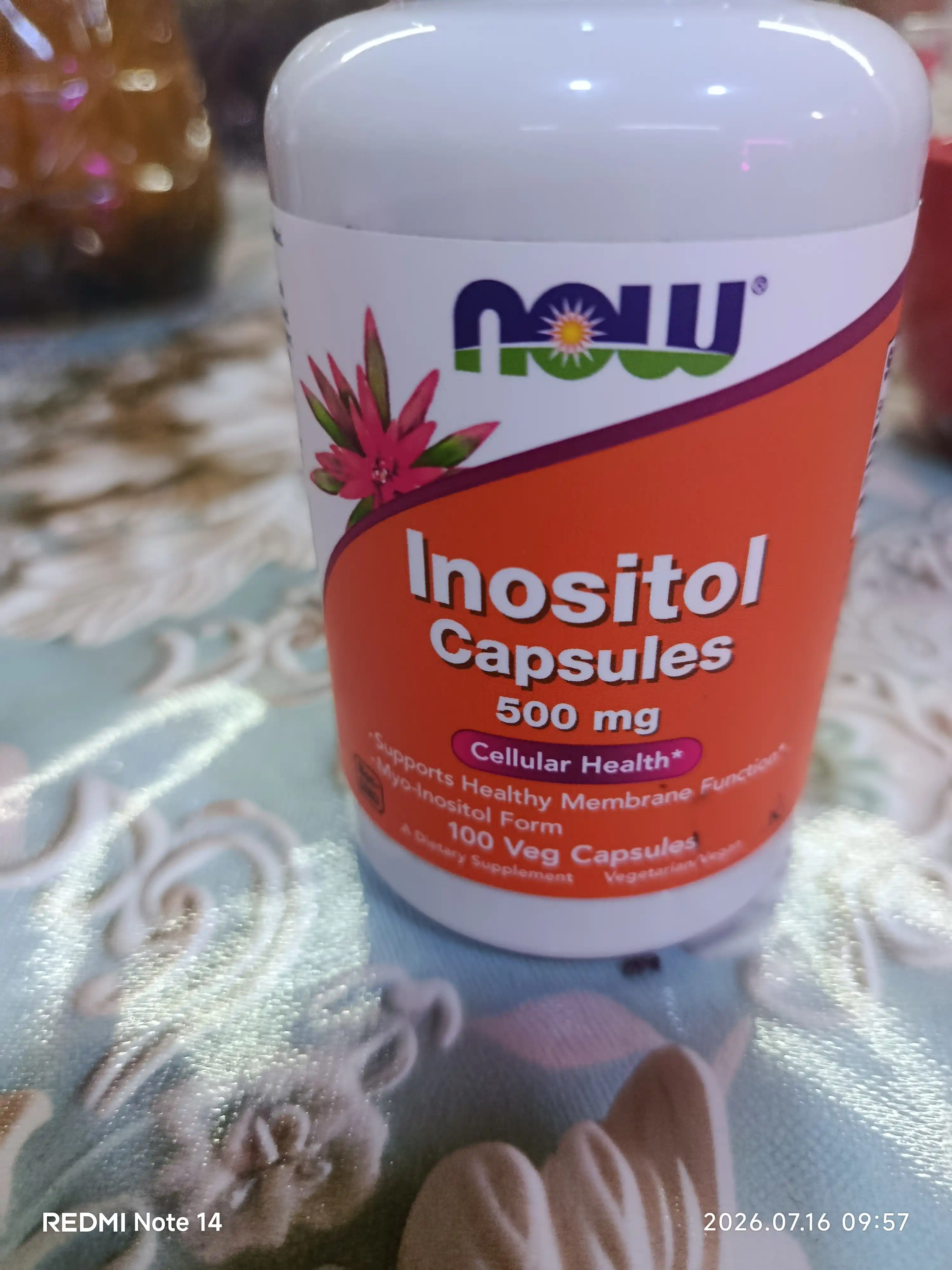 NOW Foods, Inositol, 500 mg, 100 ta o‘simlik kapsulasi