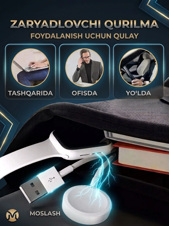 Smart soatlar simsiz zaryadlash uchun magnit USB kabeli