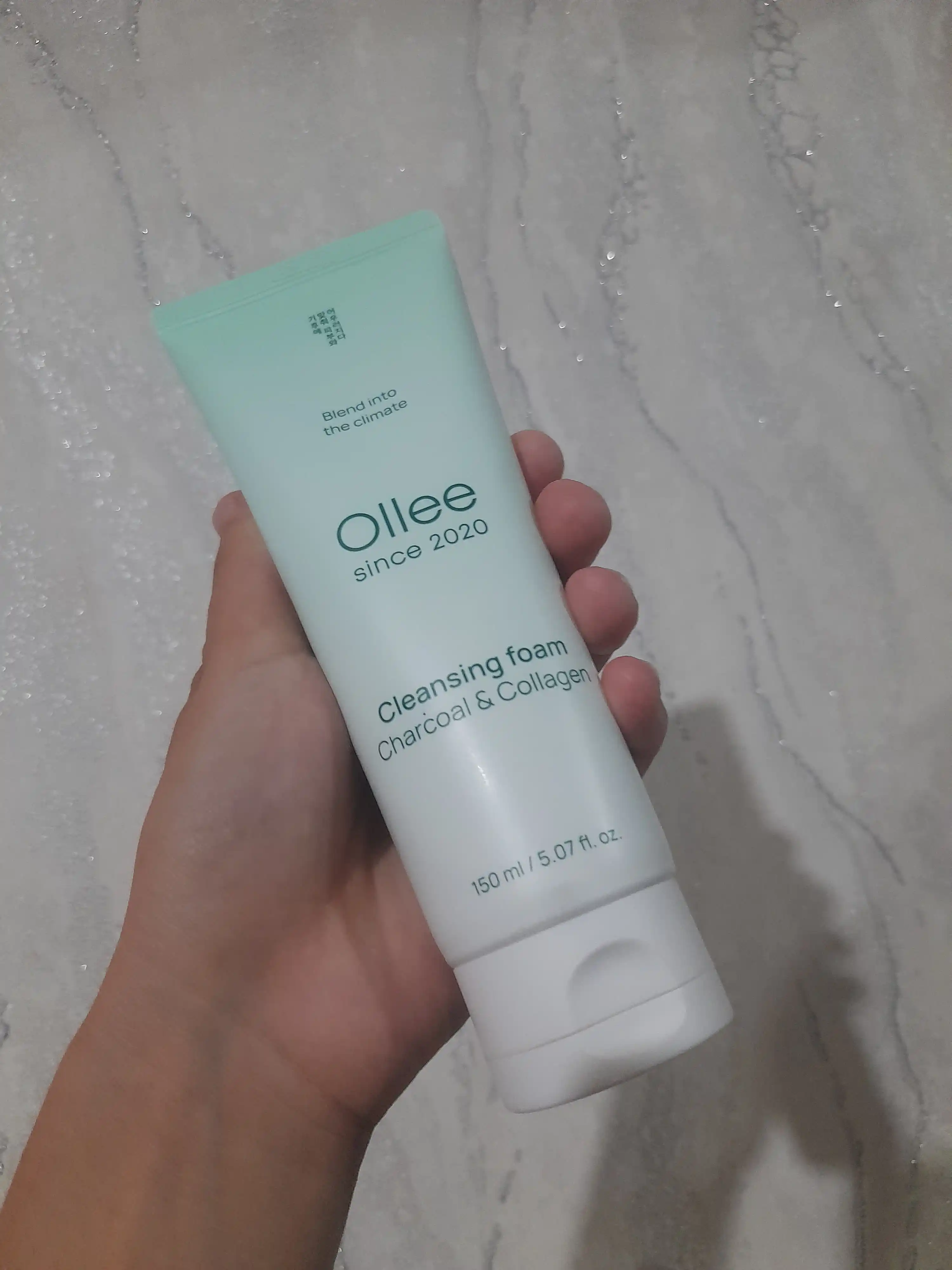 OLLEE Cleansing Foam ko‘mir va kollagenli yuz yuvish ko‘pigi, 150 ml