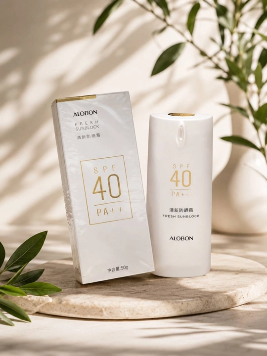 ALOBON Fresh Sunblock SPF40 PA+++ quyoshdan himoya kremi 50 g yuz uchun namlovchi krem