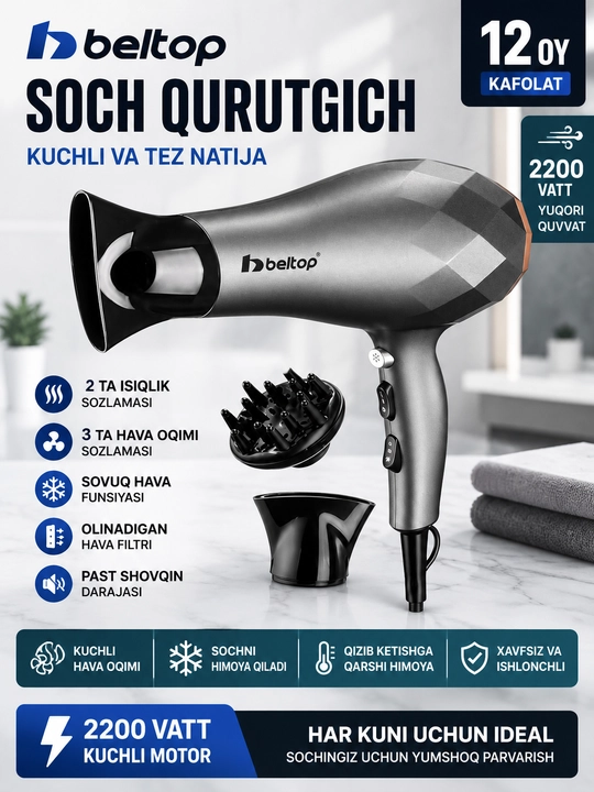 Beltop 2200 Vt professional soch quritgich - 