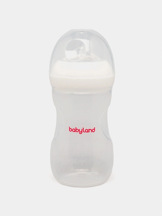 BabyLand tabiiy silikonli butilka, chaaloqlarni ovatlantirish uchun,125, 260 ml hajmli