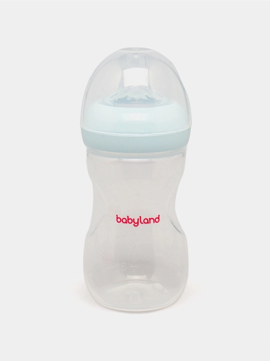 BabyLand tabiiy silikonli butilka, chaaloqlarni ovatlantirish uchun,125, 260 ml hajmli