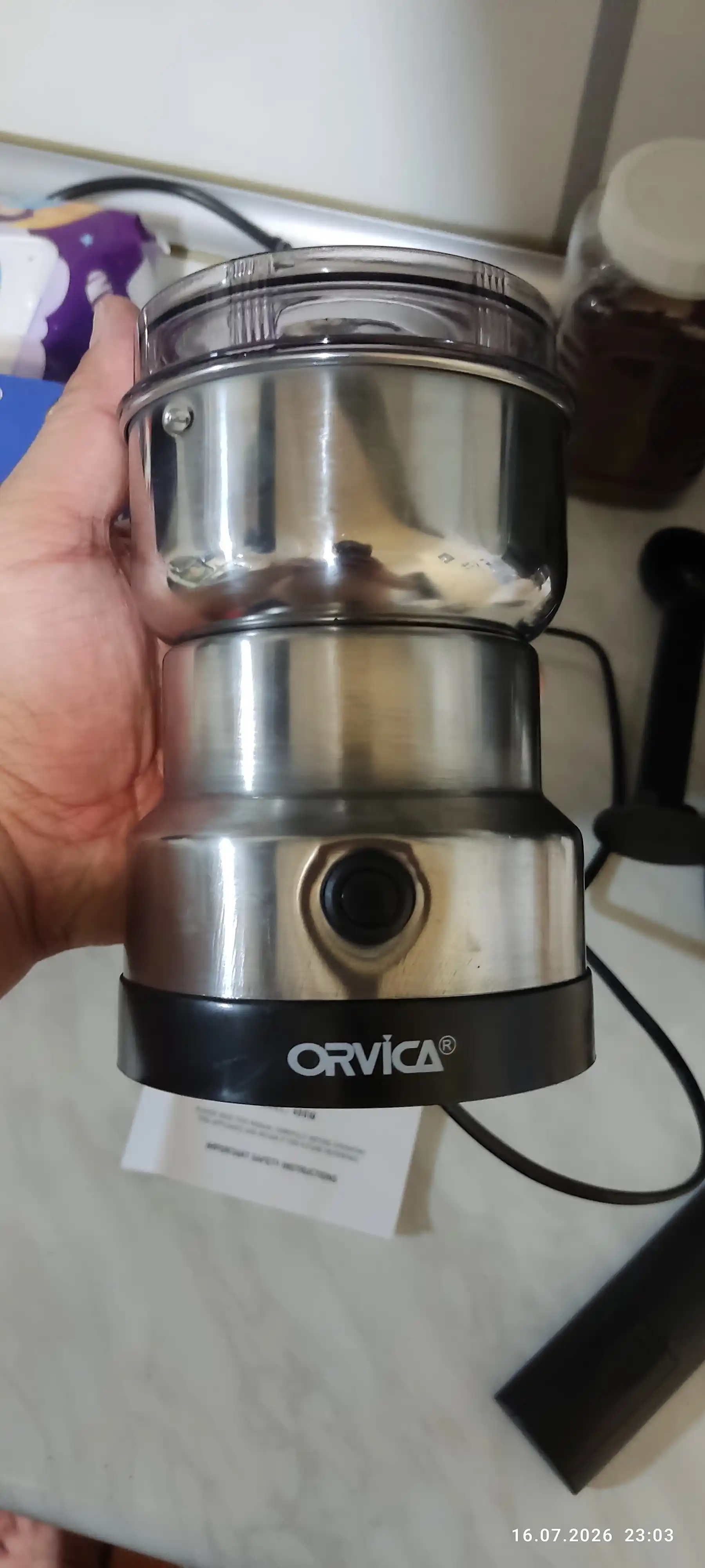 Orvica qahva maydalagichi kuchli, ixcham va loviya hidini saqlaydi