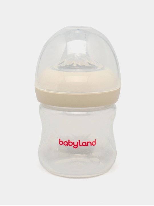 BabyLand tabiiy silikonli butilka, chaaloqlarni ovatlantirish uchun,125, 260 ml hajmli