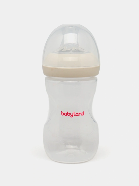 BabyLand tabiiy silikonli butilka, chaaloqlarni ovatlantirish uchun,125, 260 ml hajmli