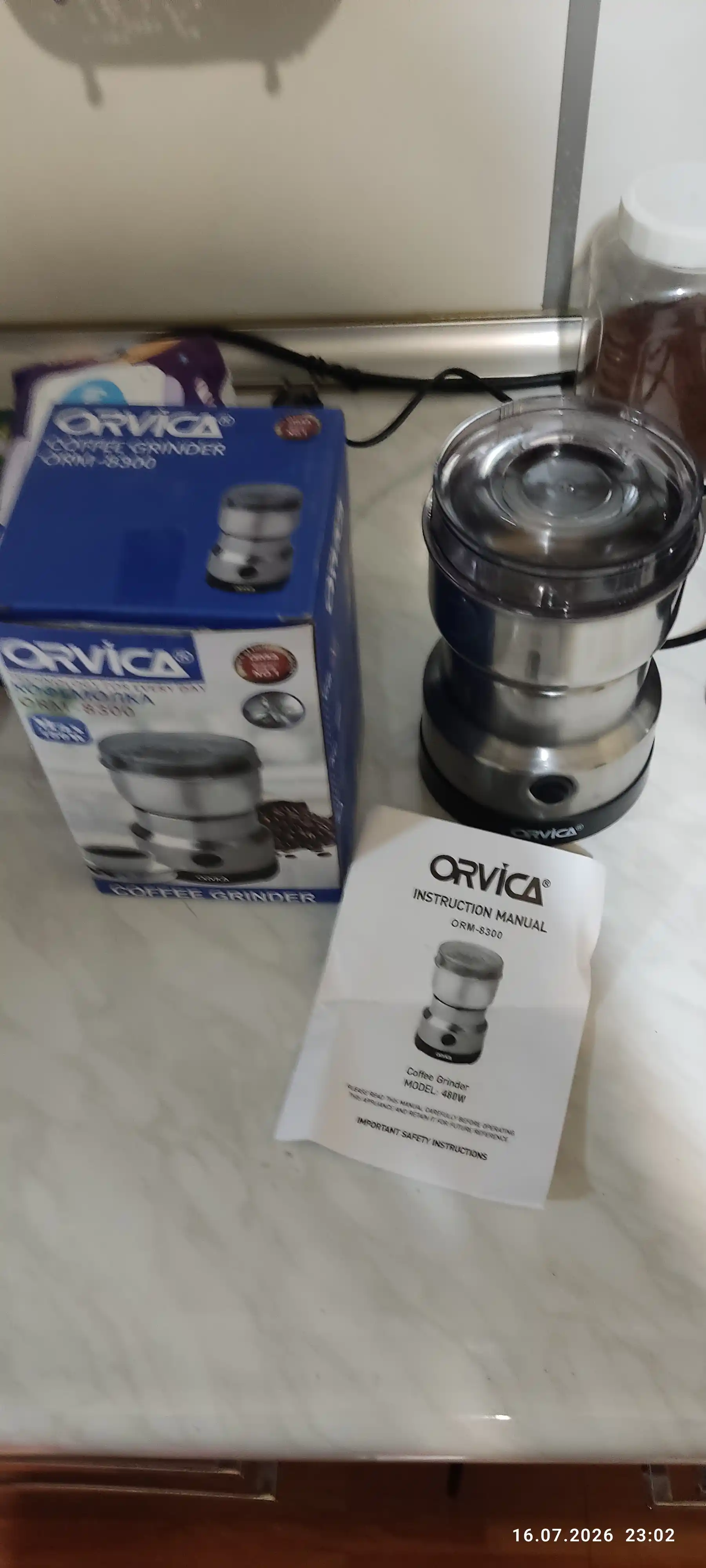 Orvica qahva maydalagichi kuchli, ixcham va loviya hidini saqlaydi