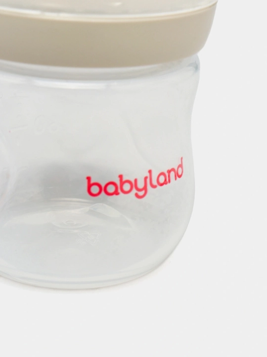 BabyLand tabiiy silikonli butilka, chaaloqlarni ovatlantirish uchun,125, 260 ml hajmli