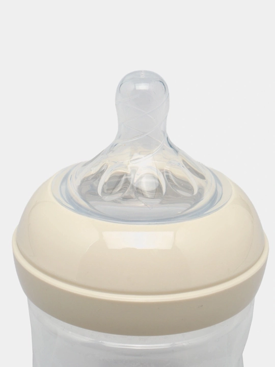 BabyLand tabiiy silikonli butilka, chaaloqlarni ovatlantirish uchun,125, 260 ml hajmli