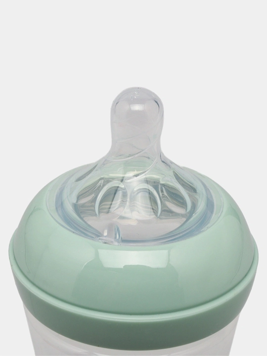 BabyLand tabiiy silikonli butilka, chaaloqlarni ovatlantirish uchun,125, 260 ml hajmli