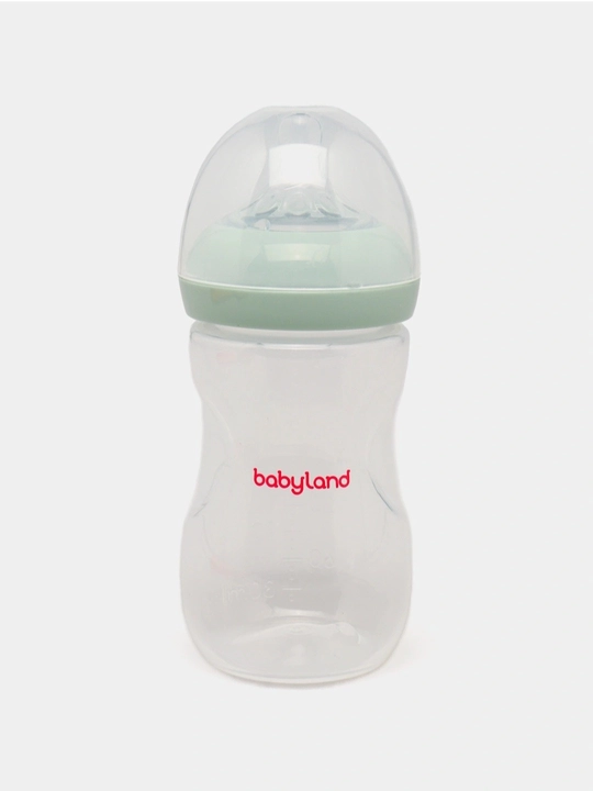 BabyLand tabiiy silikonli butilka, chaaloqlarni ovatlantirish uchun,125, 260 ml hajmli