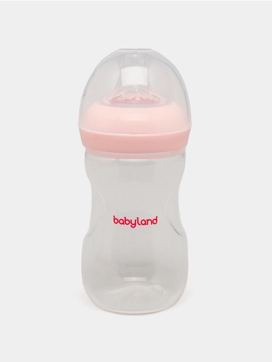 BabyLand tabiiy silikonli butilka, chaaloqlarni ovatlantirish uchun,125, 260 ml hajmli