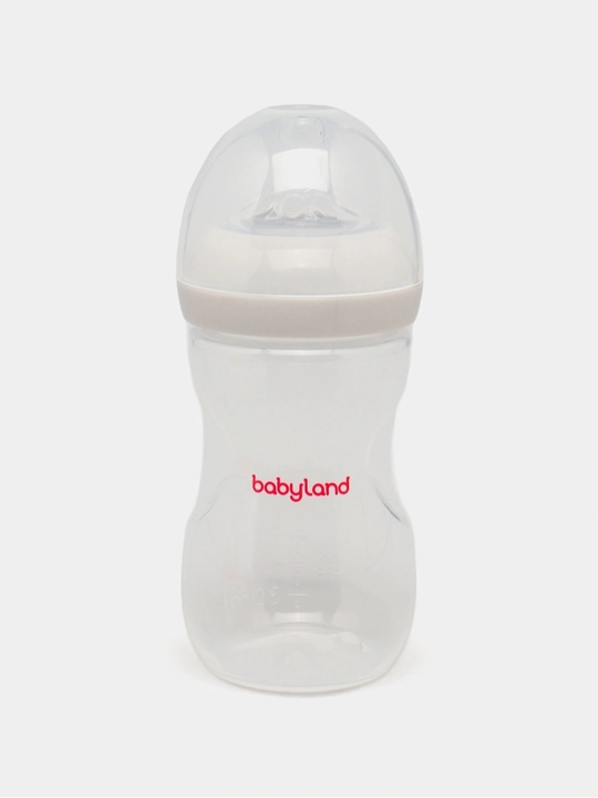 BabyLand tabiiy silikonli butilka, chaaloqlarni ovatlantirish uchun,125, 260 ml hajmli