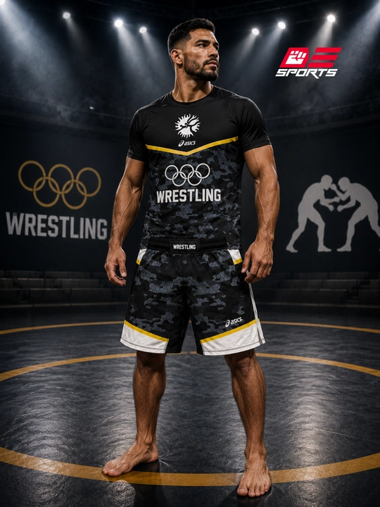 Футболка и шорты Wrestling, для борьбы, ММА и тренировок, спортивный комплект - 