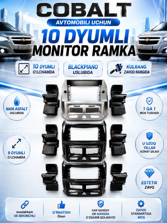 Cobalt avtomobili uchun 10 dyumli monitor ramka - 