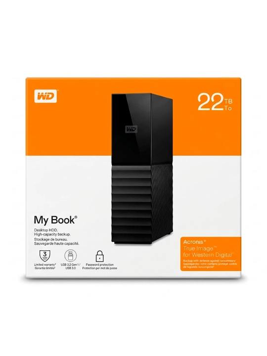 Внешний жесткий диск WD My Book 22TB USB 3.1 (WDBBGB0220HBK-EESN) Черный - 