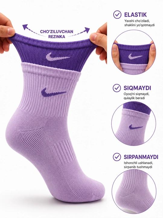 Erkaklar va ayollar uchun uzun sport paypoqlar