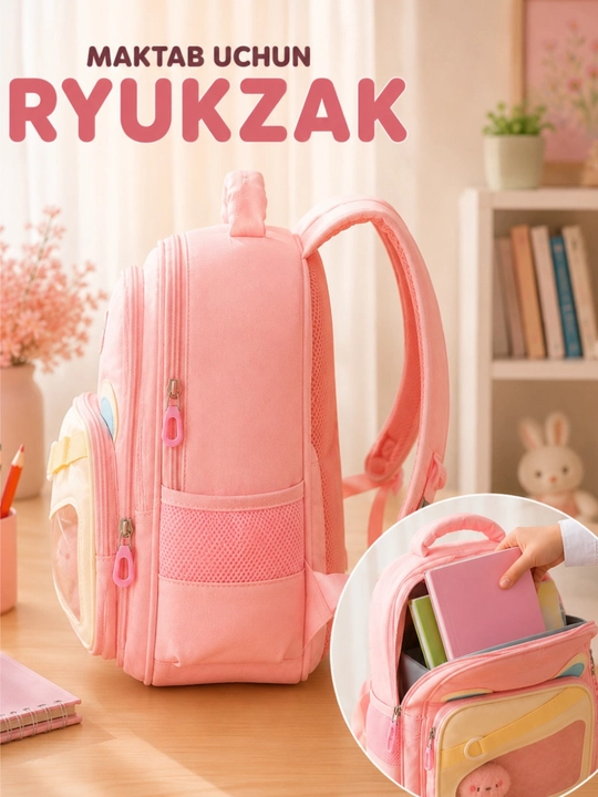Qizlar uchun ortopedik maktab ryukzagi, qulay, keng va zamonaviy dizaynda