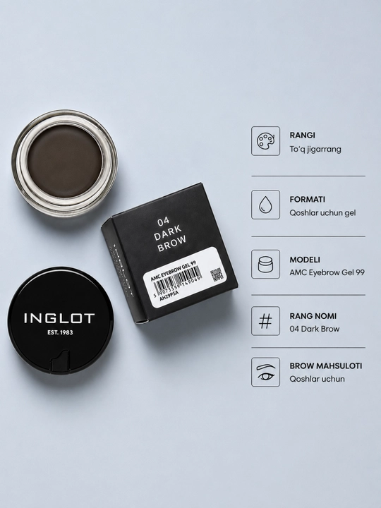 Inglot AMC Eyebrow Gel, Inglot qosh geli, Qosh uchun gel