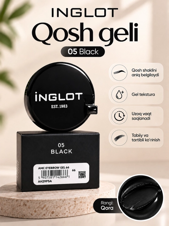 Inglot AMC Eyebrow Gel, Inglot qosh geli, Qosh uchun gel