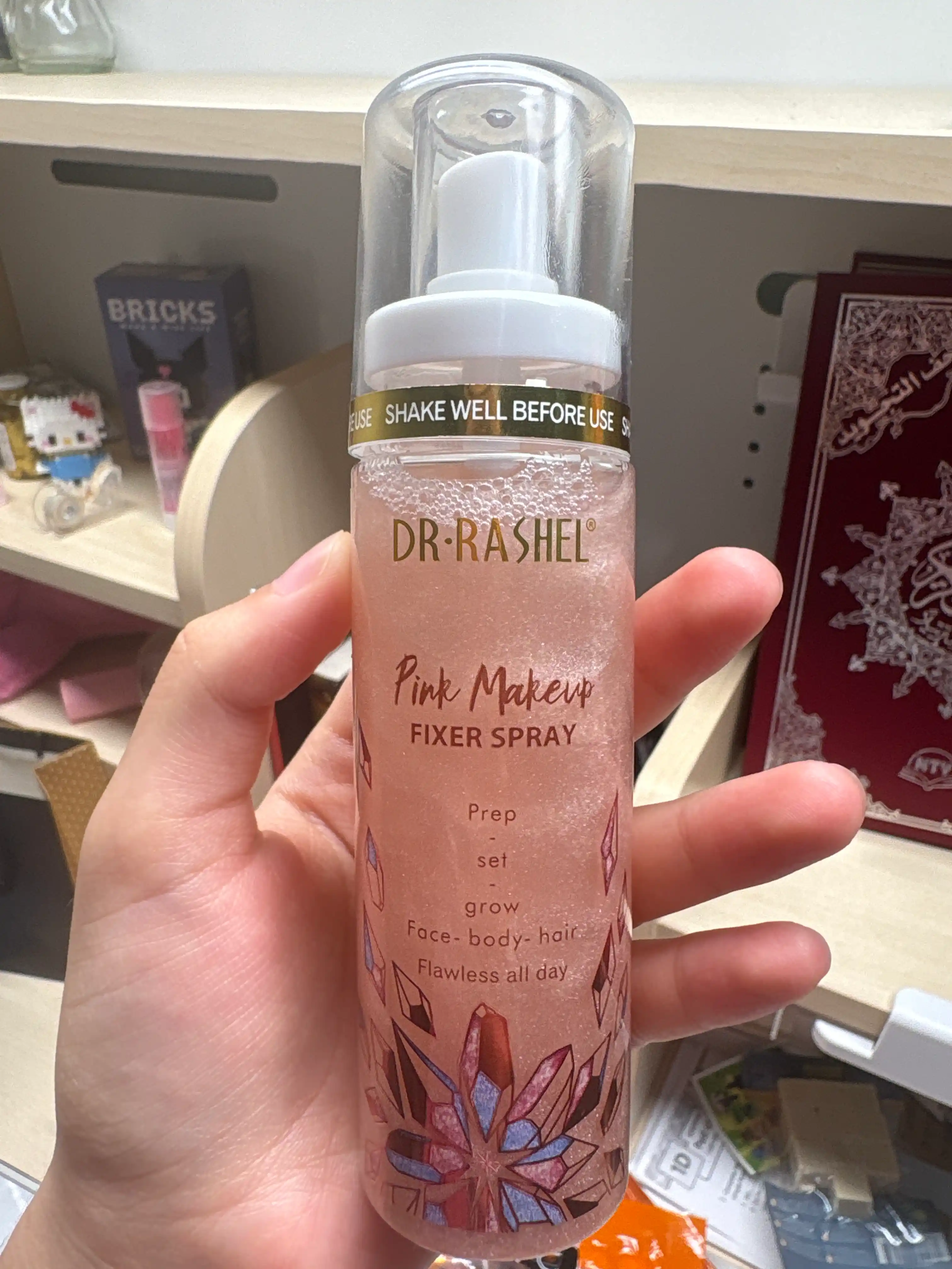 Yuz makiyaj uchun, namlovchi fiksator sprey, Dr.Rashel Gold va Pink, 100 ml