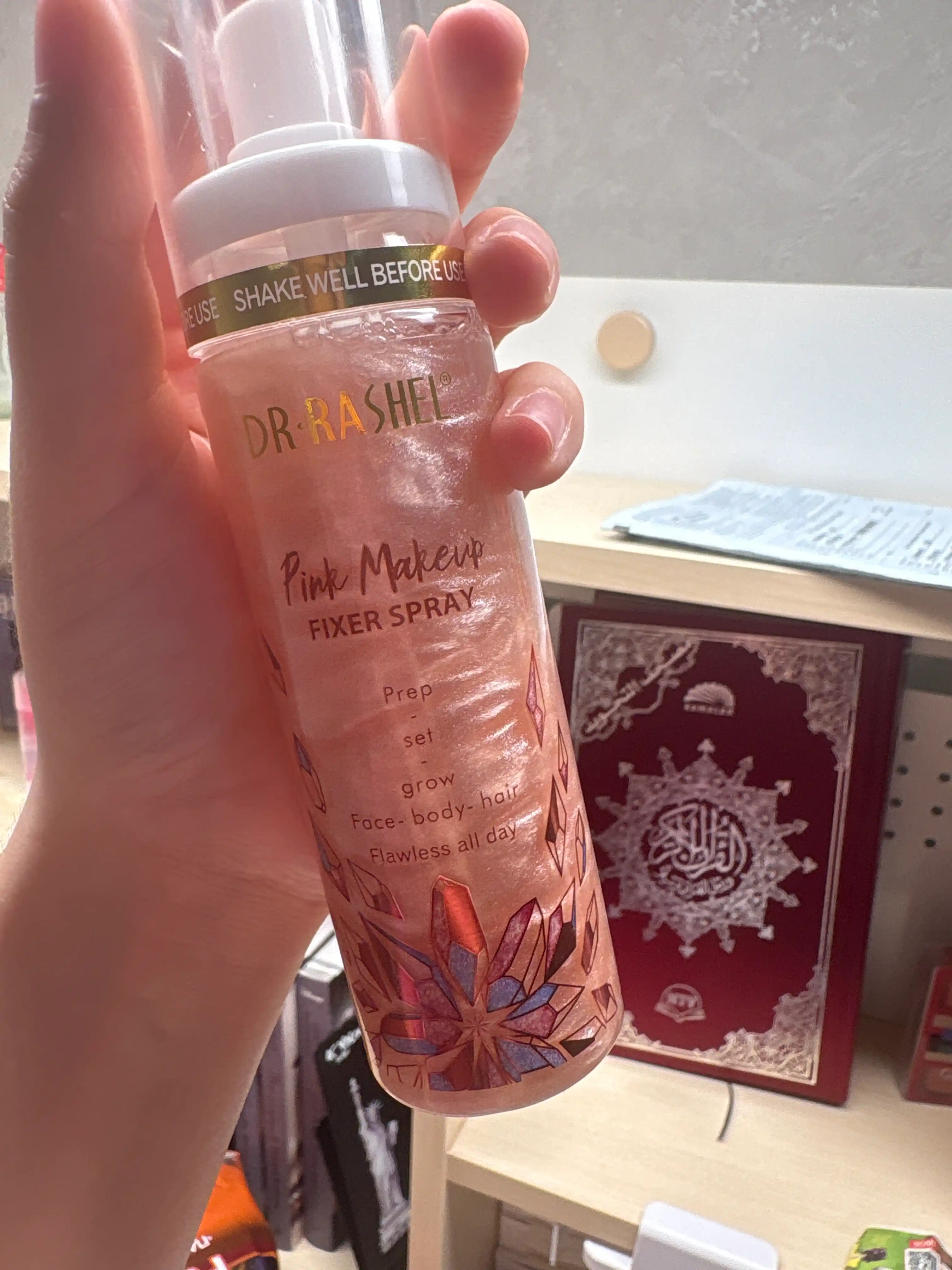 Yuz makiyaj uchun, namlovchi fiksator sprey, Dr.Rashel Gold va Pink, 100 ml