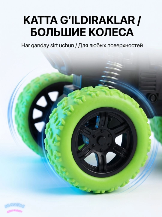Машинка игрушечная с большими колесами, джип, монстр трак, инерционная машинка внедорожник