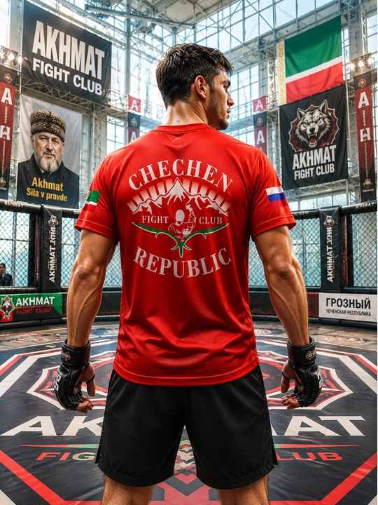 Erkaklar uchun AKHMAT Fight Club sport futbolkasi sport va trenerova uchun