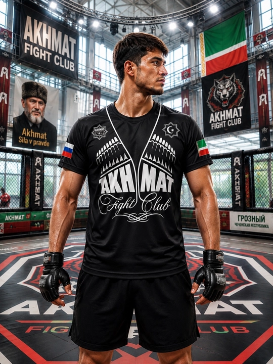 Erkaklar uchun AKHMAT Fight Club sport futbolkasi sport va trenerova uchun - 