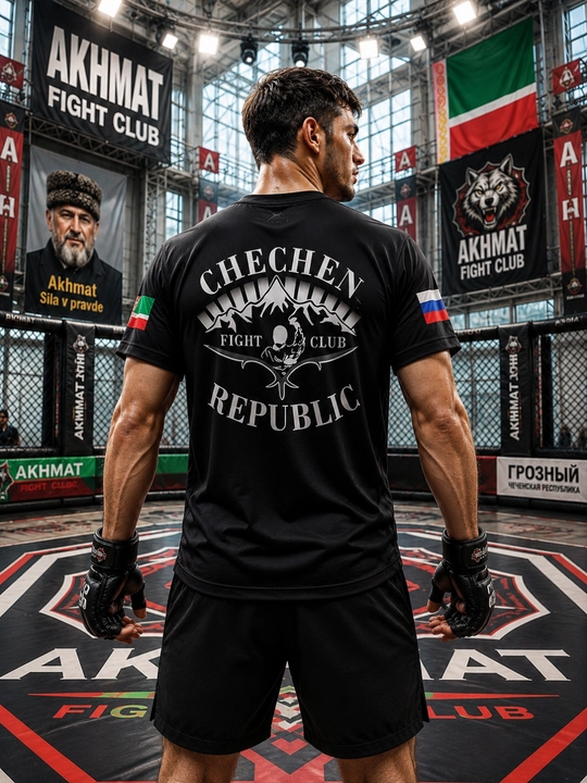Erkaklar uchun AKHMAT Fight Club sport futbolkasi sport va trenerova uchun